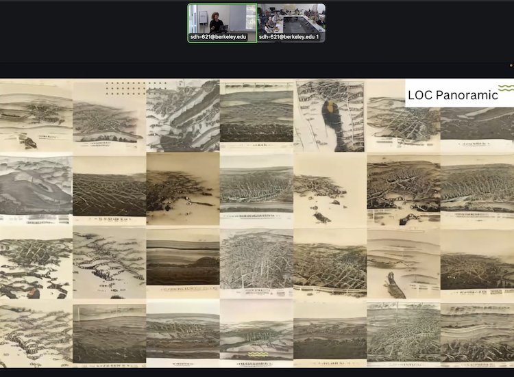 28 rectangular, panoramic drawings of towns